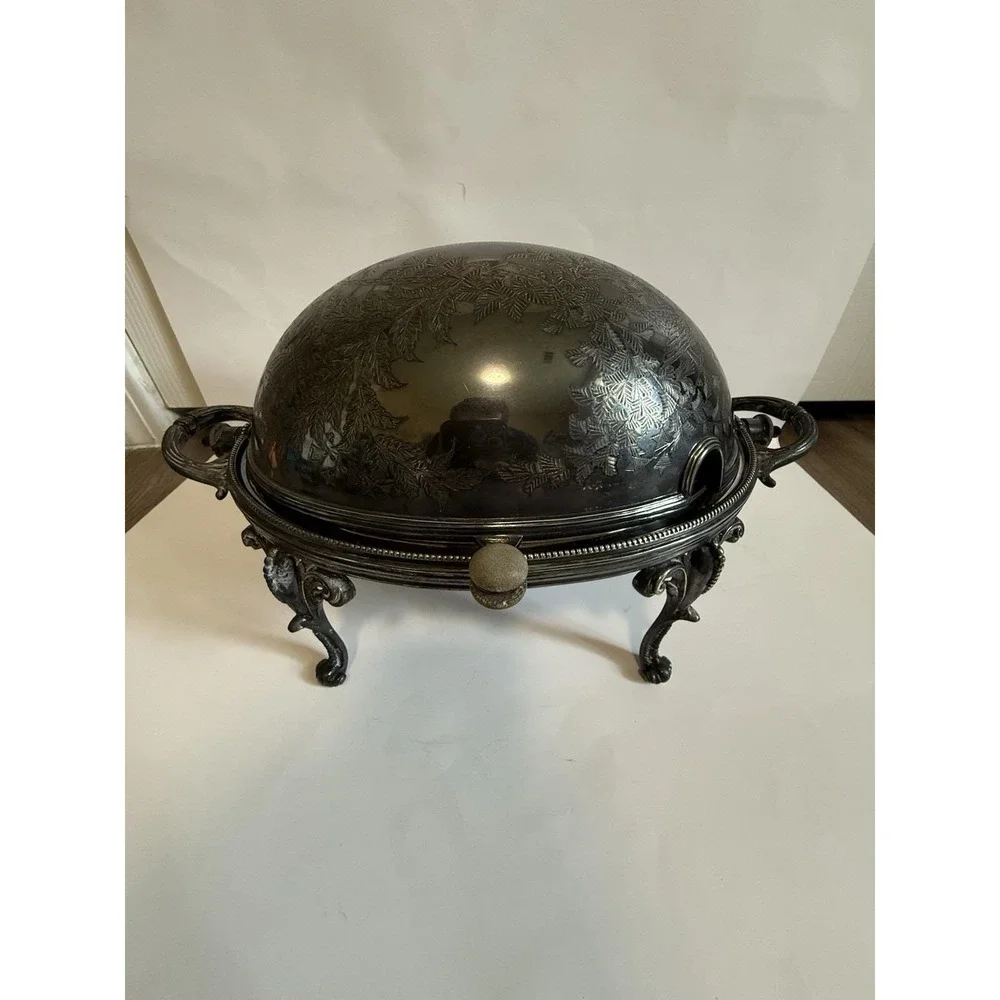 ANTIQUE WALKER & HALL SHEFFIELD SILVER PLATE TOP WARMER SERVER ENGLAND